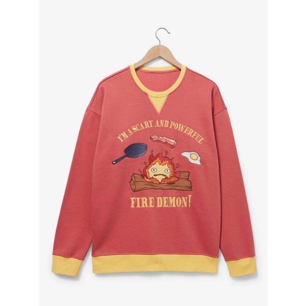 Studio Ghibli Howl's Moving Castle Calcifer Crewneck BoxLunch Exclusive size S